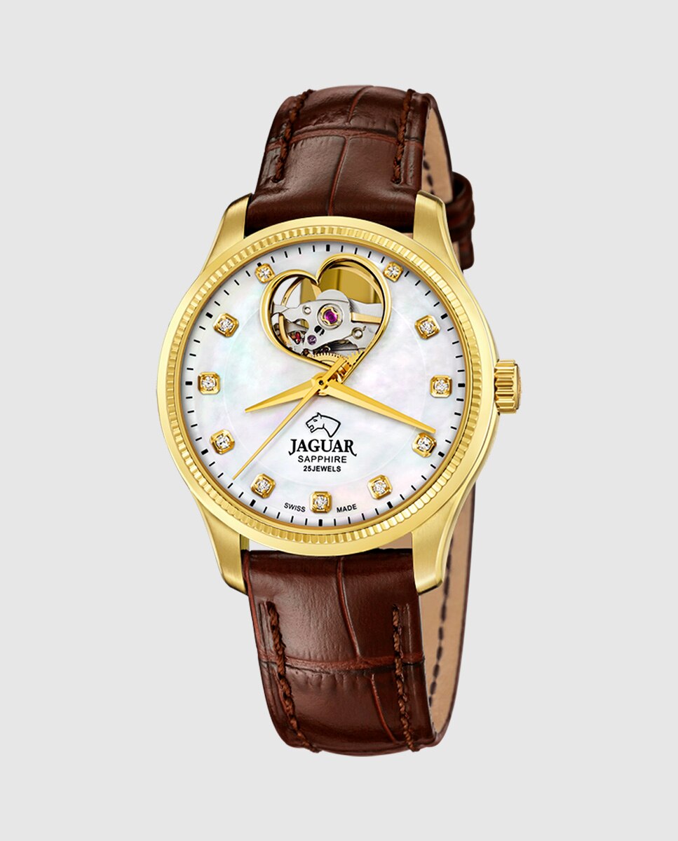 Relógio de Mulher J996/1 Swiss Made Automático de Aço Ouro com Bracelete Adicional de Oferta Ouro-3