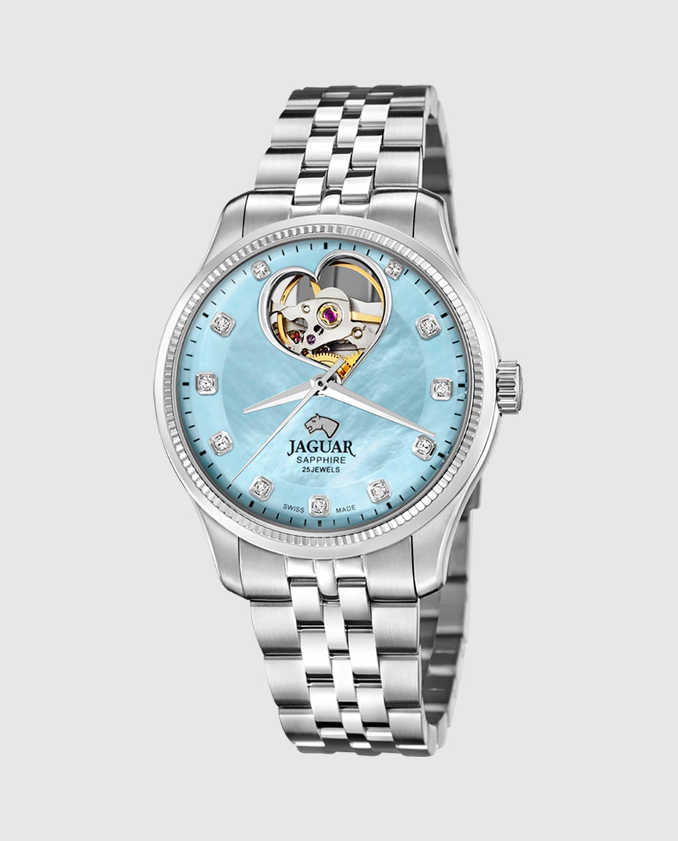 Relógio de Mulher J994/4 Swiss Made Automático de Aço Prateado com Bracelete Adicional de Oferta Prata-1