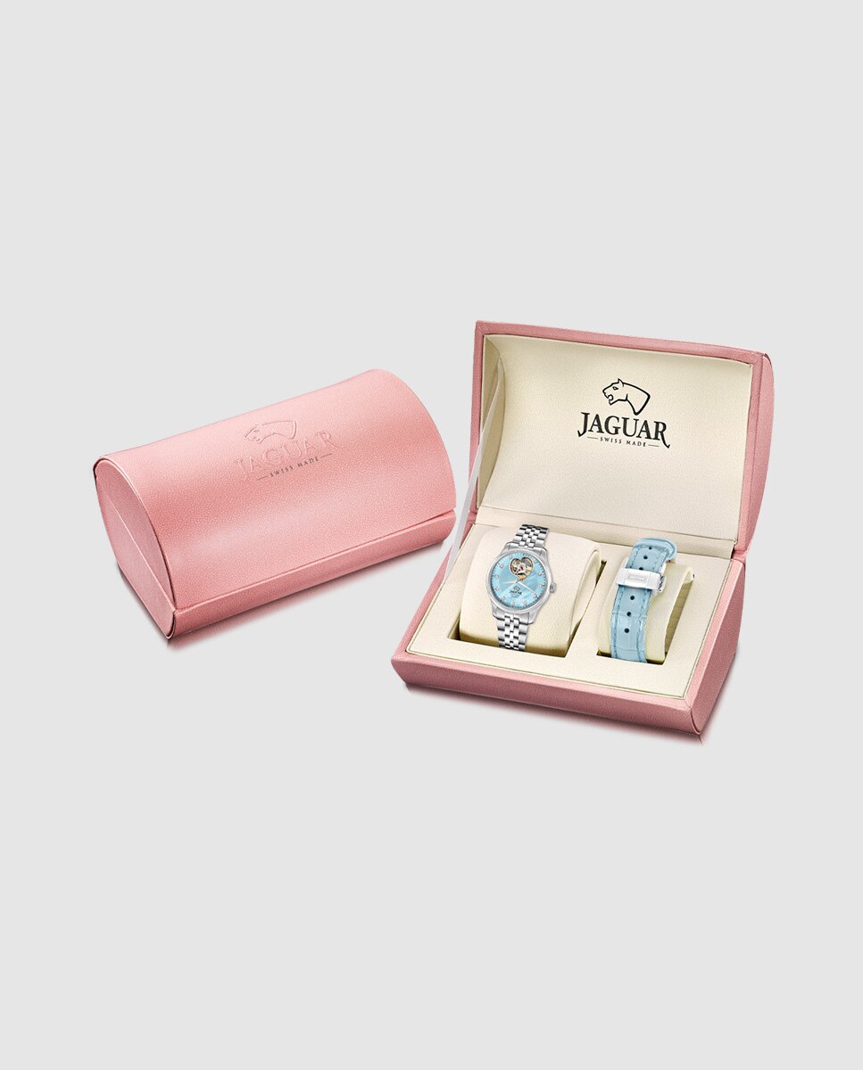 Relógio de Mulher J994/4 Swiss Made Automático de Aço Prateado com Bracelete Adicional de Oferta Prata-3