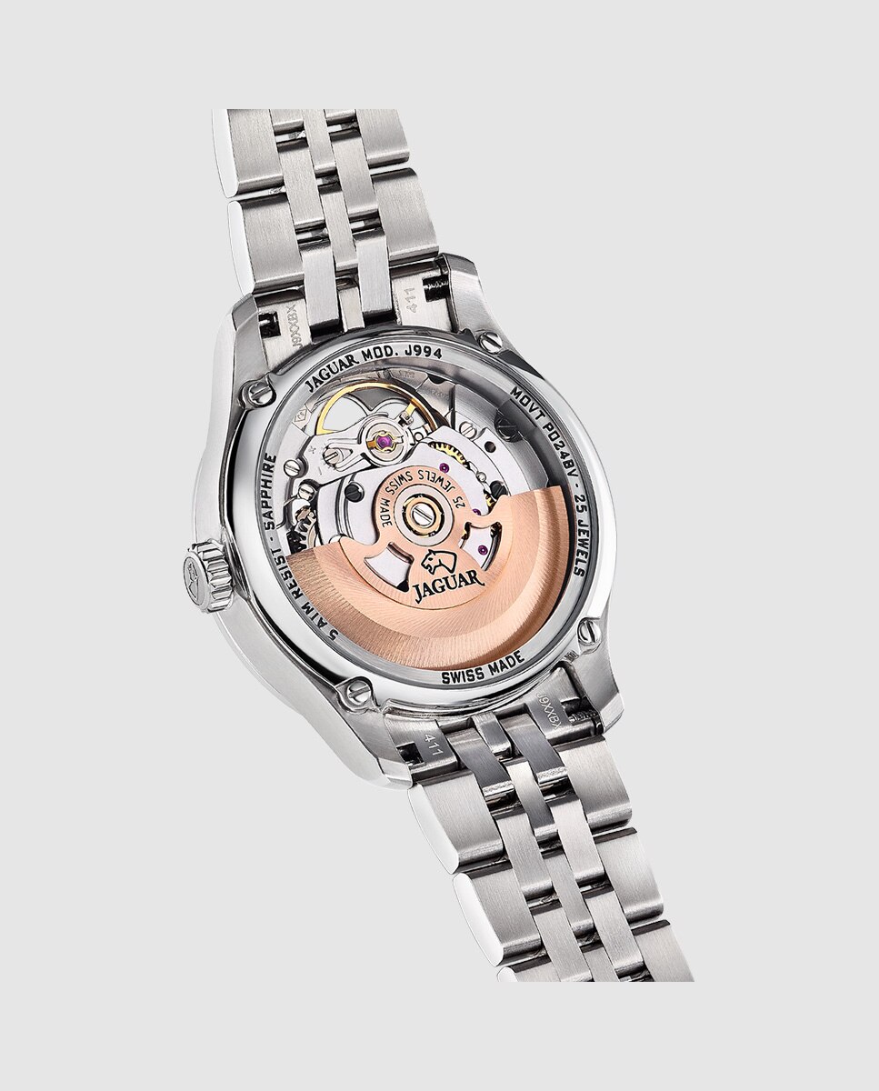 Relógio de Mulher J994/4 Swiss Made Automático de Aço Prateado com Bracelete Adicional de Oferta Prata-6