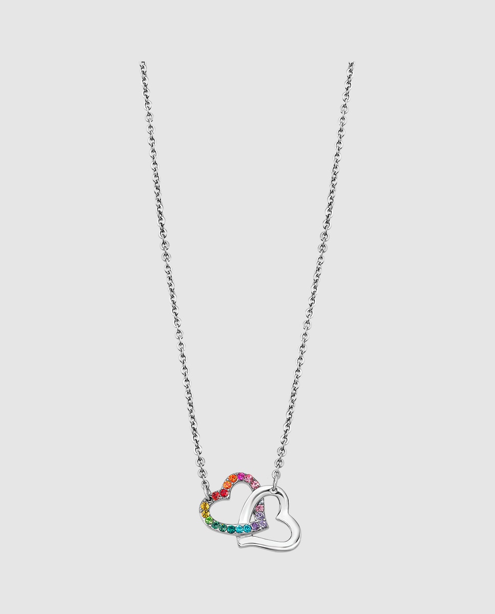 Colar Lotus Style Ls1912-1/2 Woman's Heart de Aço Inoxidável com Acabamento Brilhante Prateado-1