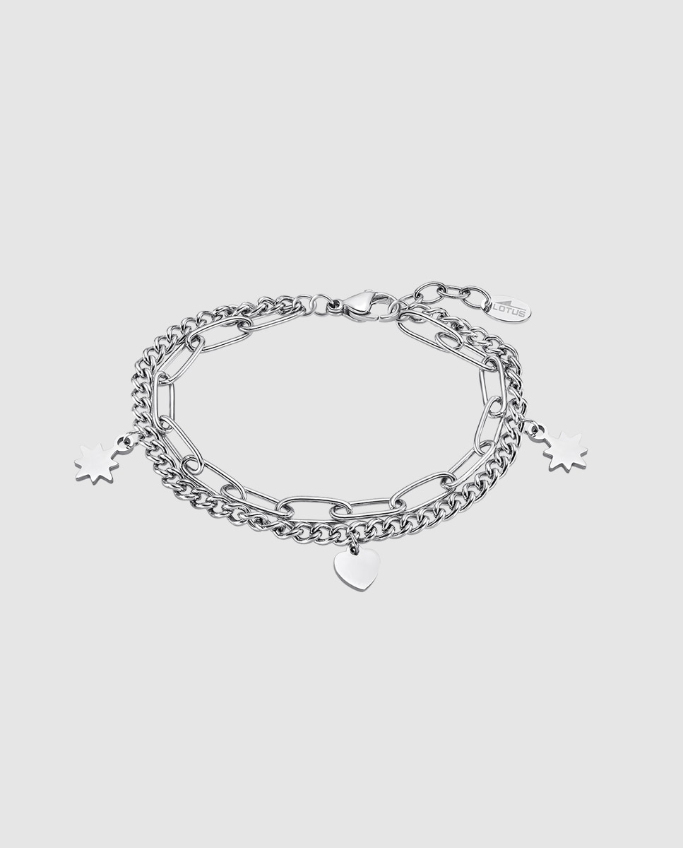 Pulseira Lotus Style Ls2313-2/1 Woman's Heart de Aço Inoxidável com Acabamento Brilhante Prateado-1