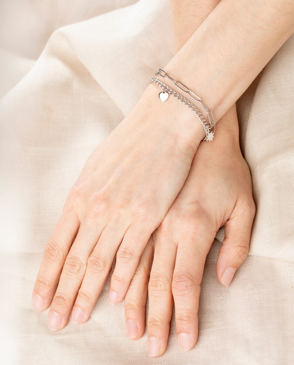 Pulseira Lotus Style Ls2313-2/1 Woman's Heart de Aço Inoxidável com Acabamento Brilhante Prateado-2