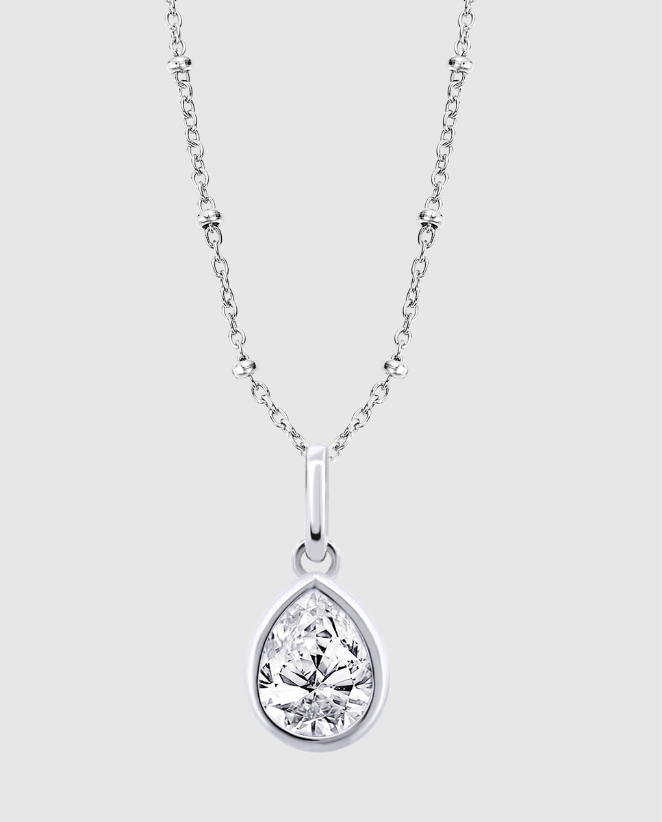 Colar Lotus Silver Lp3563-1/1 Colors de Prata com Acabamento Brilhante Prateado-1