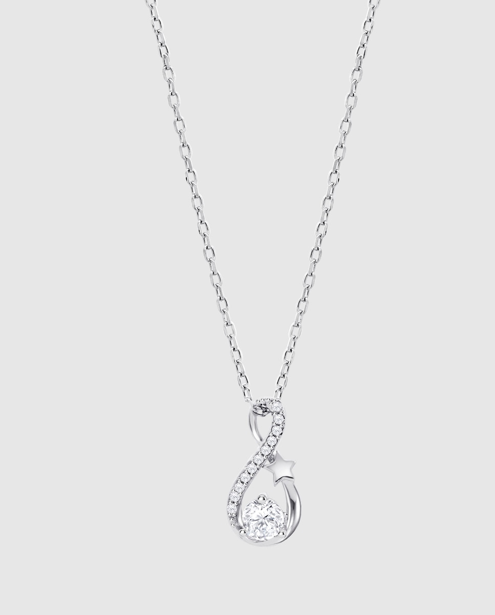 Colar Lotus Silver Lp3647-1/1 Charming Lady de Prata com Acabamento Brilhante e Zirconita Branco-1