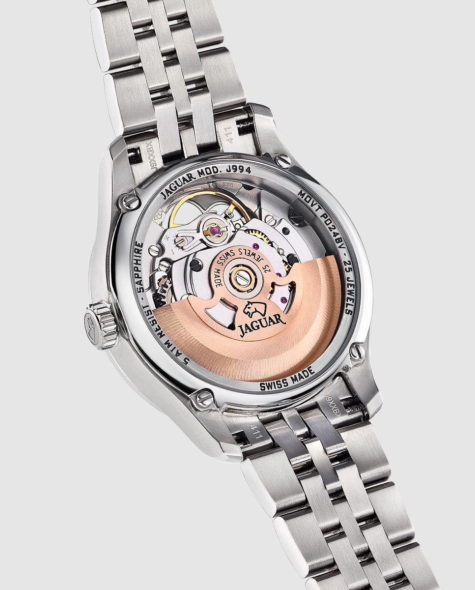 Relógio de Mulher J994/3 Swiss Made Automático de Aço Prateado com Bracelete Adicional de Oferta Prata-5
