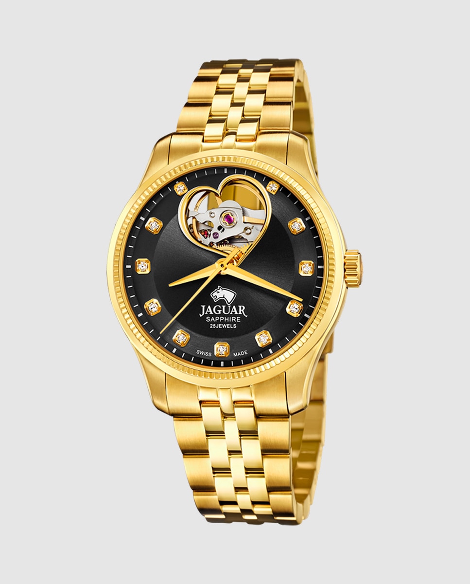 Relógio de Mulher J996/2 Swiss Made Automático de Aço Ouro com Bracelete Adicional de Oferta Ouro-1