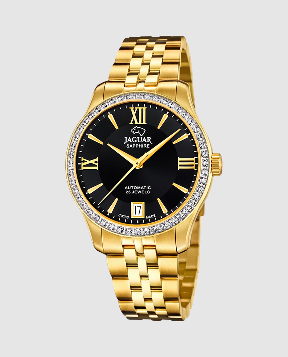 Relógio de Mulher J999/2 Swiss Made Automático de Aço Ouro com Bracelete Adicional de Oferta Ouro-1