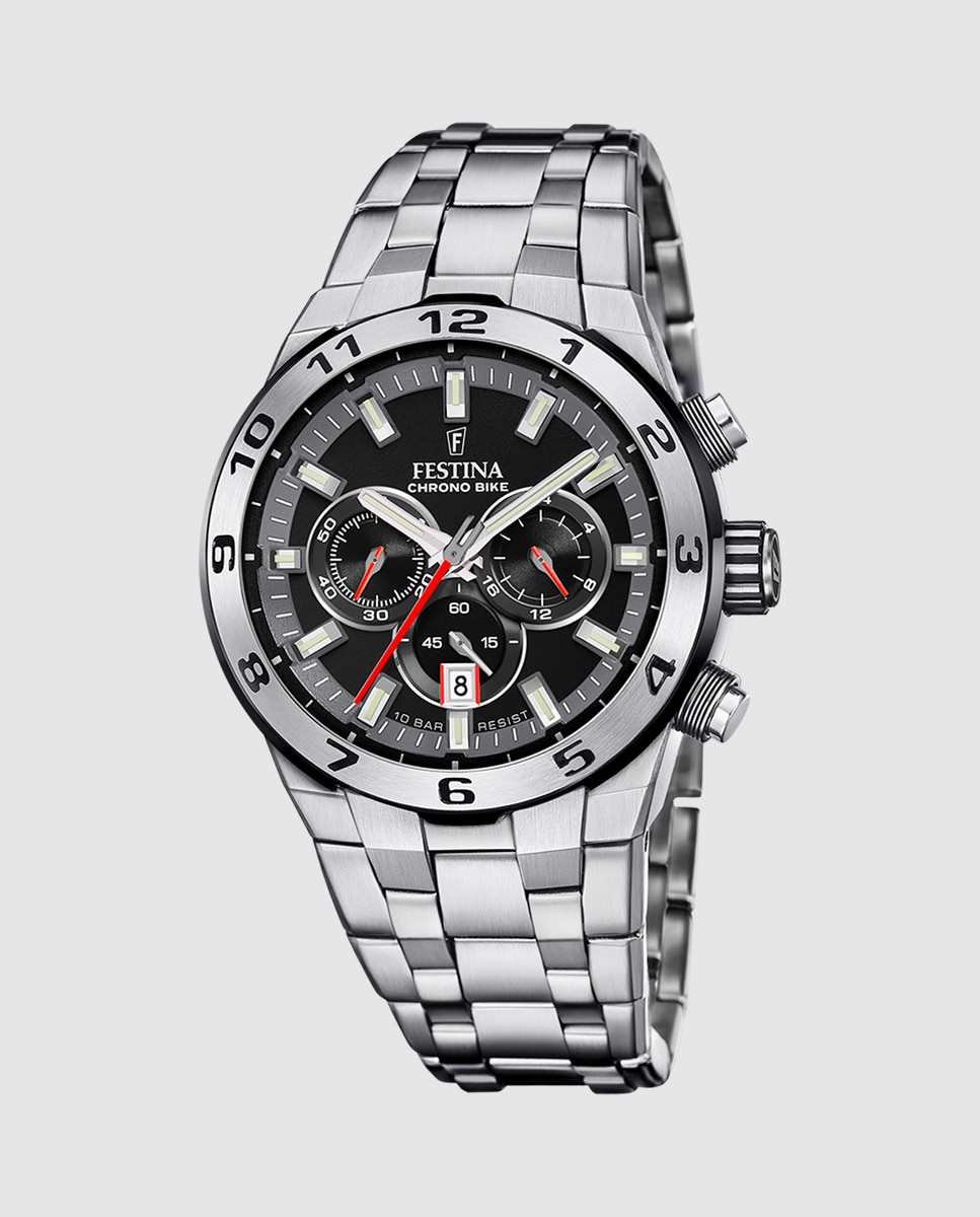 Relógio F20670/6 Chrono Bike de Aço Prateado Prata-1