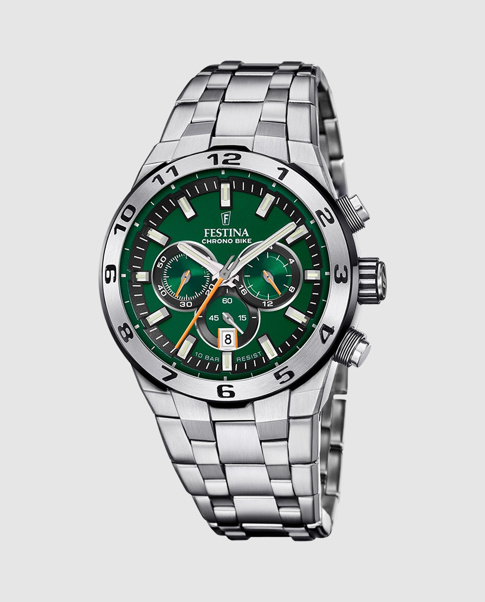 Relógio F20670/2 Chrono Bike de Aço Prateado Prata-1