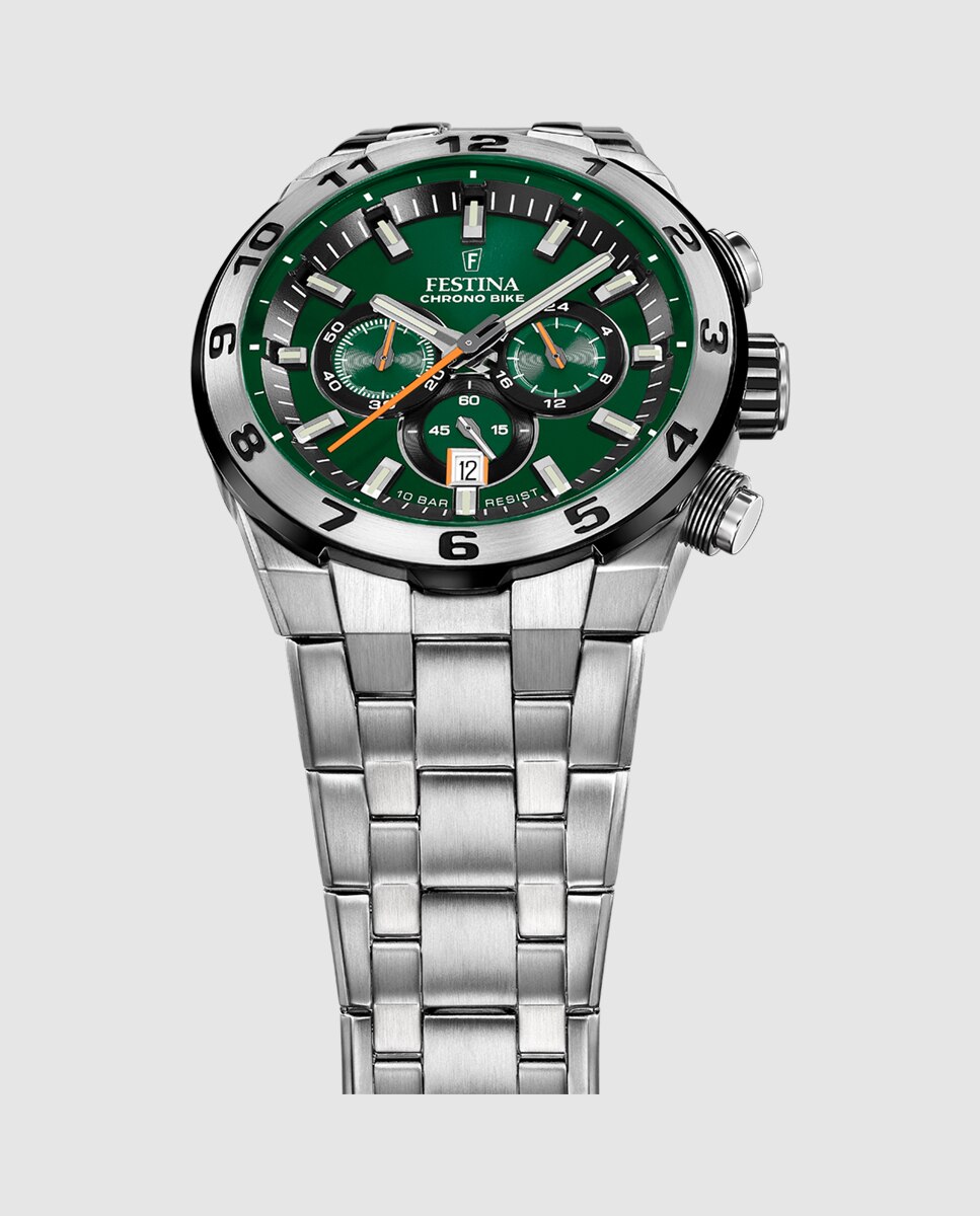 Relógio F20670/2 Chrono Bike de Aço Prateado Prata-3