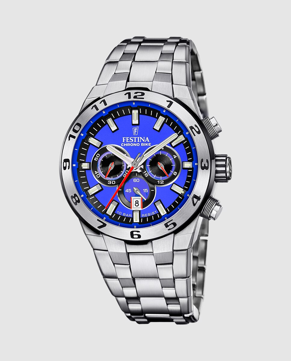 Relógio F20670/3 Chrono Bike de Aço Prateado Prata-1