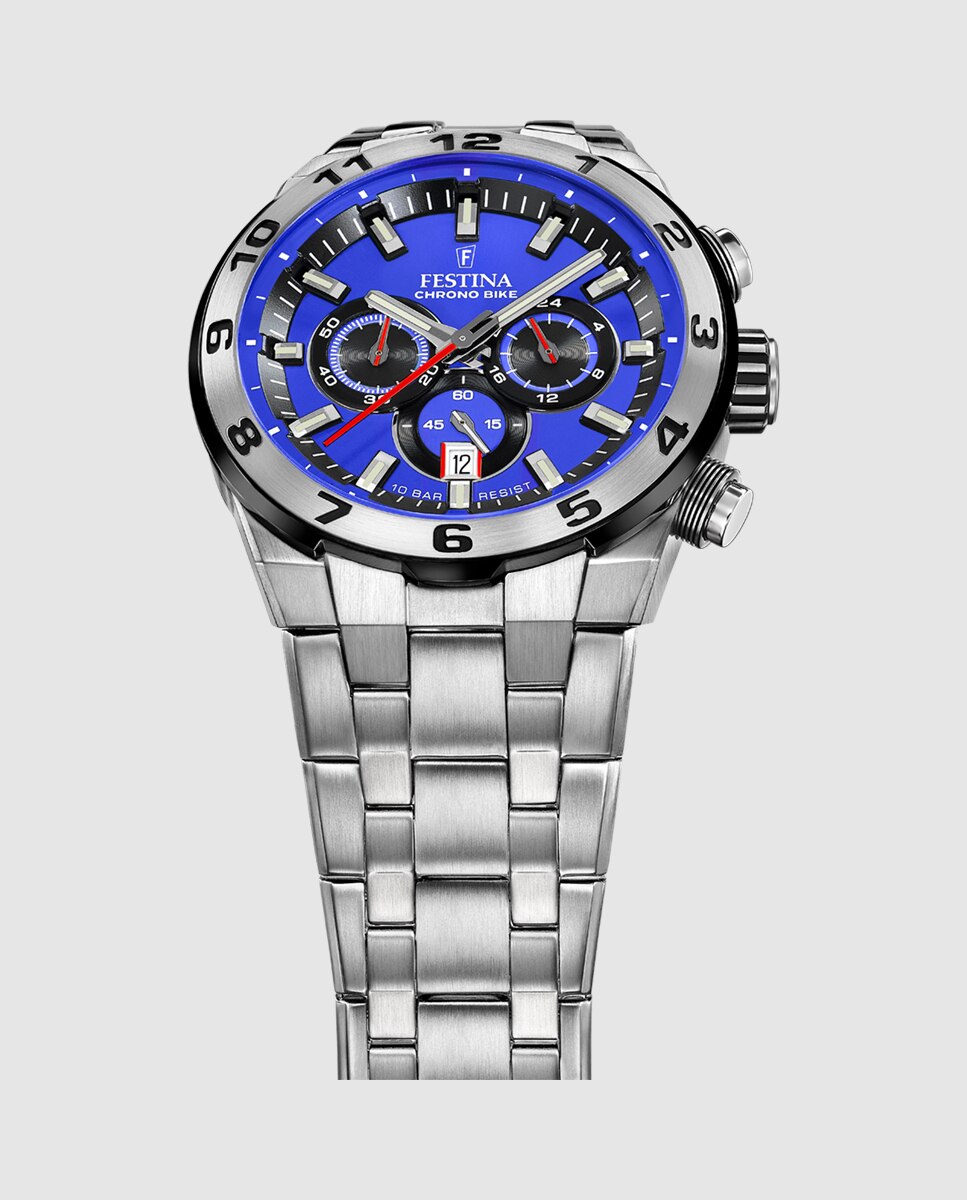 Relógio F20670/3 Chrono Bike de Aço Prateado Prata-3