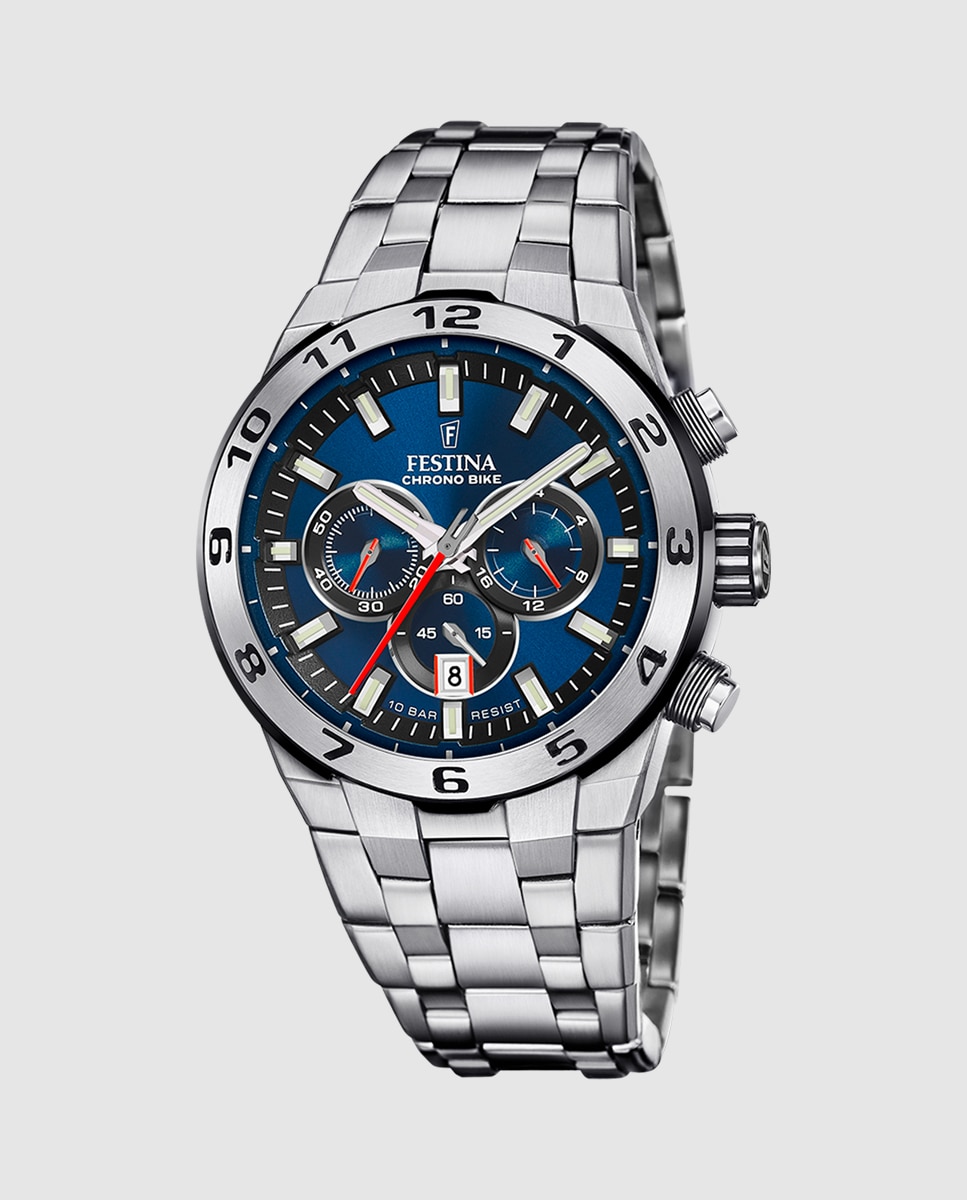 Relógio F20670/1 Chrono Bike de Aço Prateado Prata-1