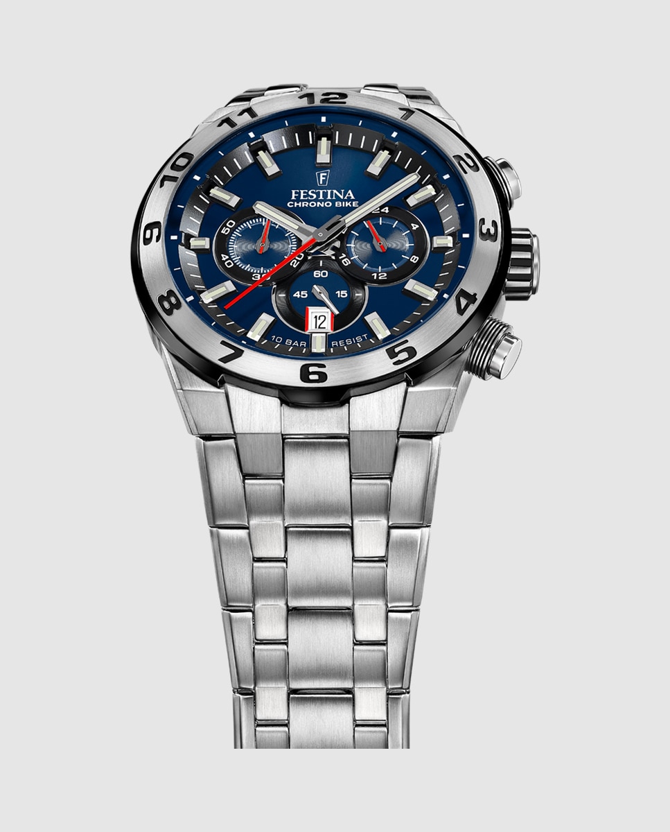 Relógio F20670/1 Chrono Bike de Aço Prateado Prata-3