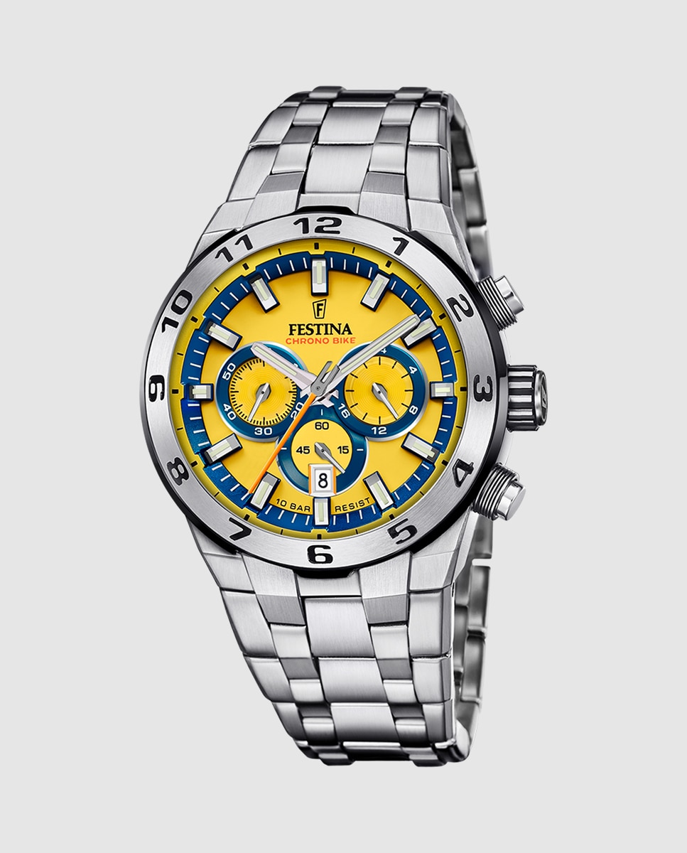 Relógio F20670/4 Chrono Bike de Aço Prateado Prata-1