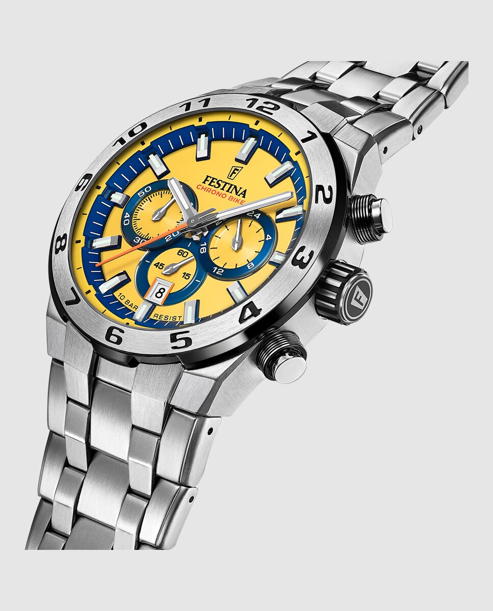 Relógio F20670/4 Chrono Bike de Aço Prateado Prata-4