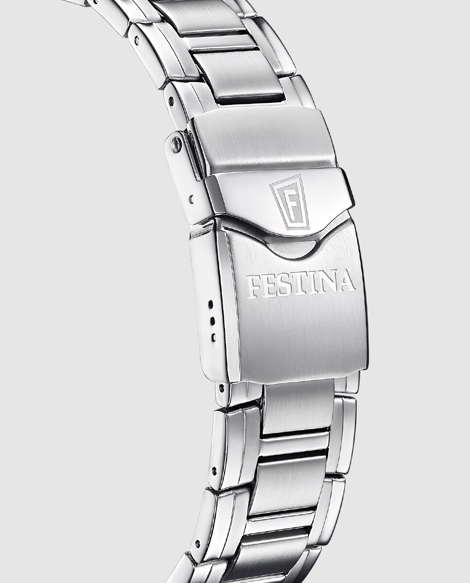 Relógio F20042/2 Chrono Swiss Made de Aço Prateado Prata-2