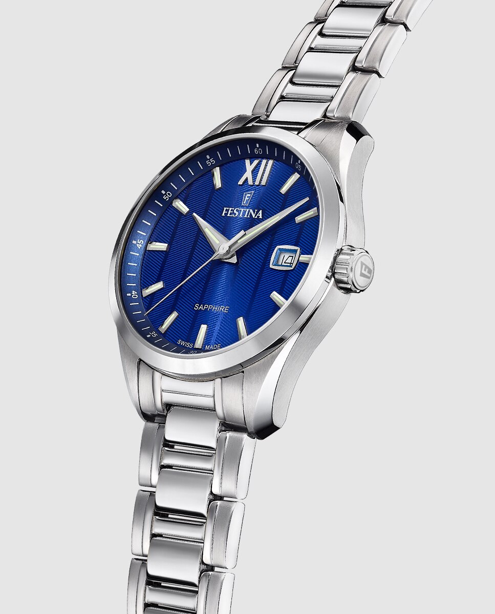 Relógio F20026/2 Swiss Made de Aço Prateado Prata-2