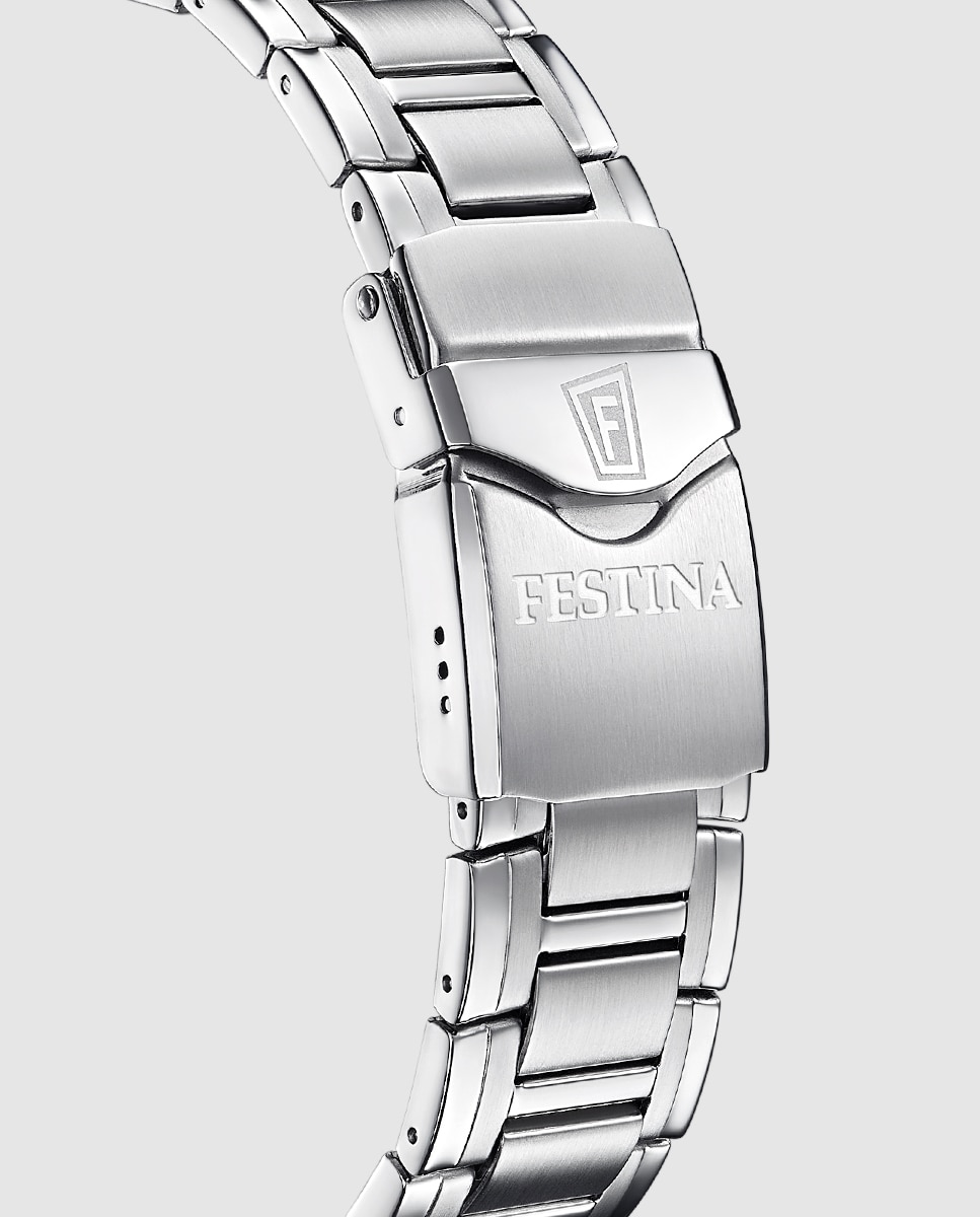 Relógio F20042/3 Chrono Swiss Made de Aço Prateado Prata-2