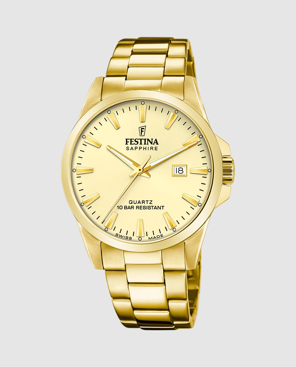 Relógio F20044/4 Swiss Made de Aço em Dourado Ouro-1