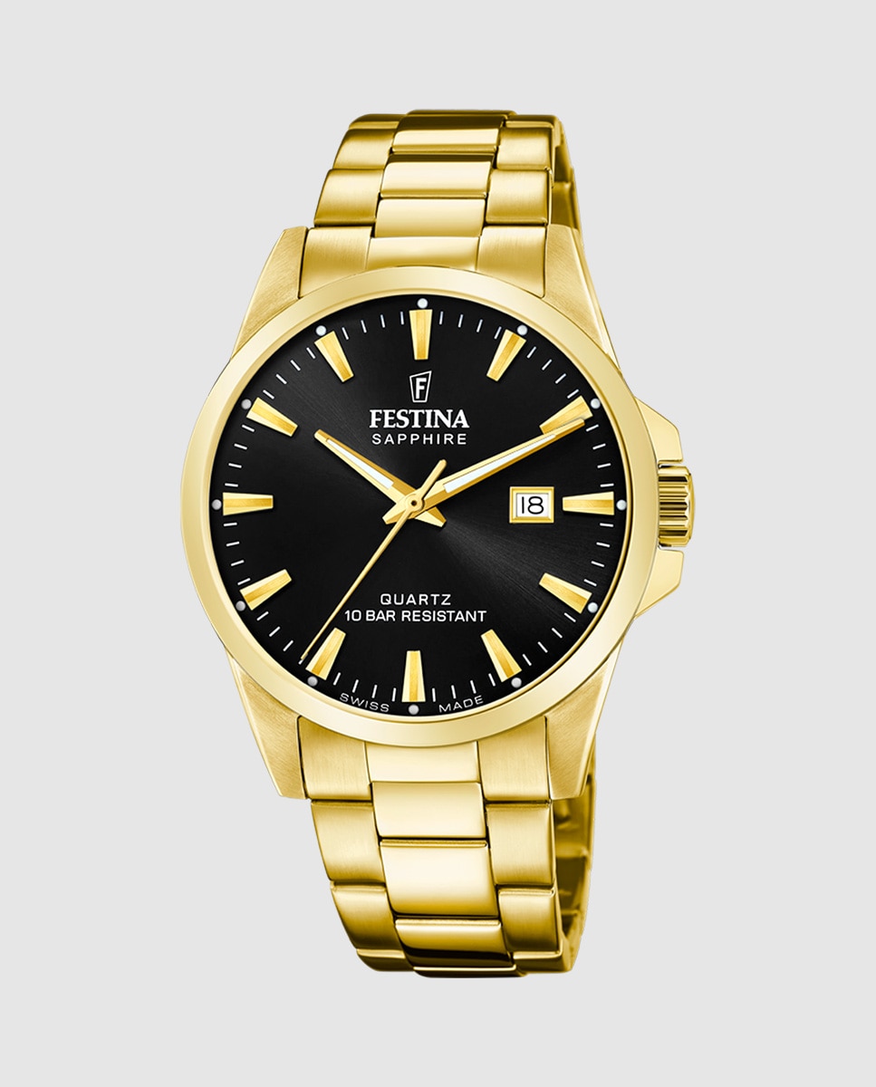 Relógio F20044/6 Swiss Made de Aço em Dourado Ouro-1
