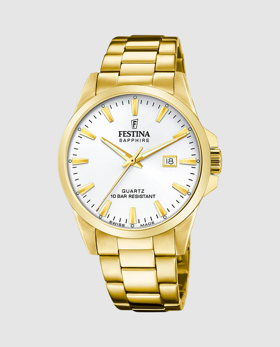 Relógio F20044/2 Swiss Made de Aço em Dourado Ouro-1