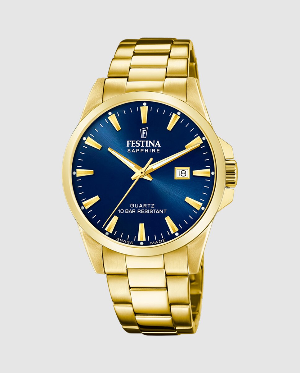 Relógio F20044/3 Swiss Made de Aço em Dourado Ouro-1