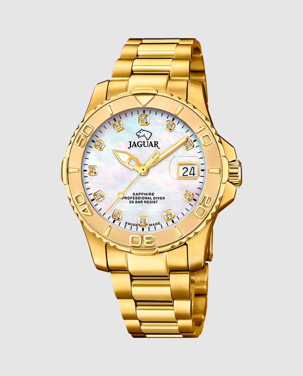 Relógio J971/5 Couple Diver de Aço em Dourado Ouro-1