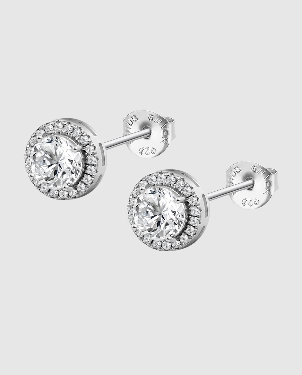 Brincos Lotus Silver Lp3667-4/1 Fantasy de Prata com Acabamento Brilhante e Zircónios Branco-1