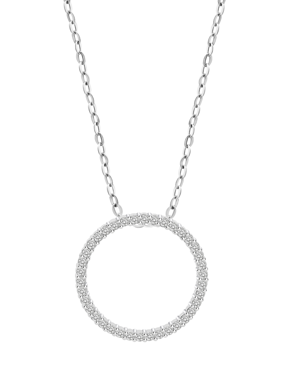 Colar Lotus Silver Lp3671-1/1 Fantasy de Prata com Acabamento Brilhante e Zirconita Prateado-1