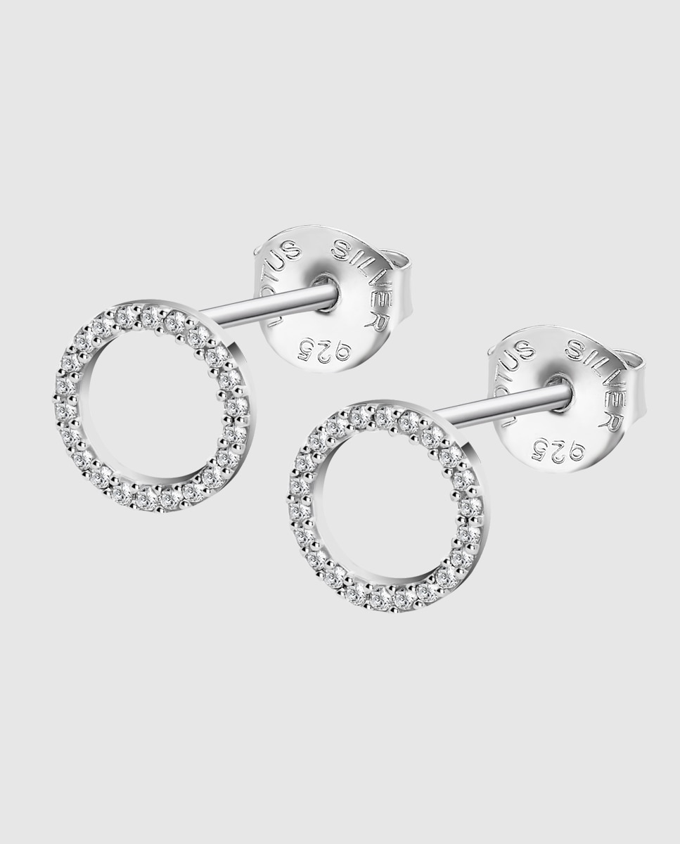 Brincos Lotus Silver Lp3671-4/1 Fantasy de Prata com Acabamento Brilhante e Zirconita Branco-1