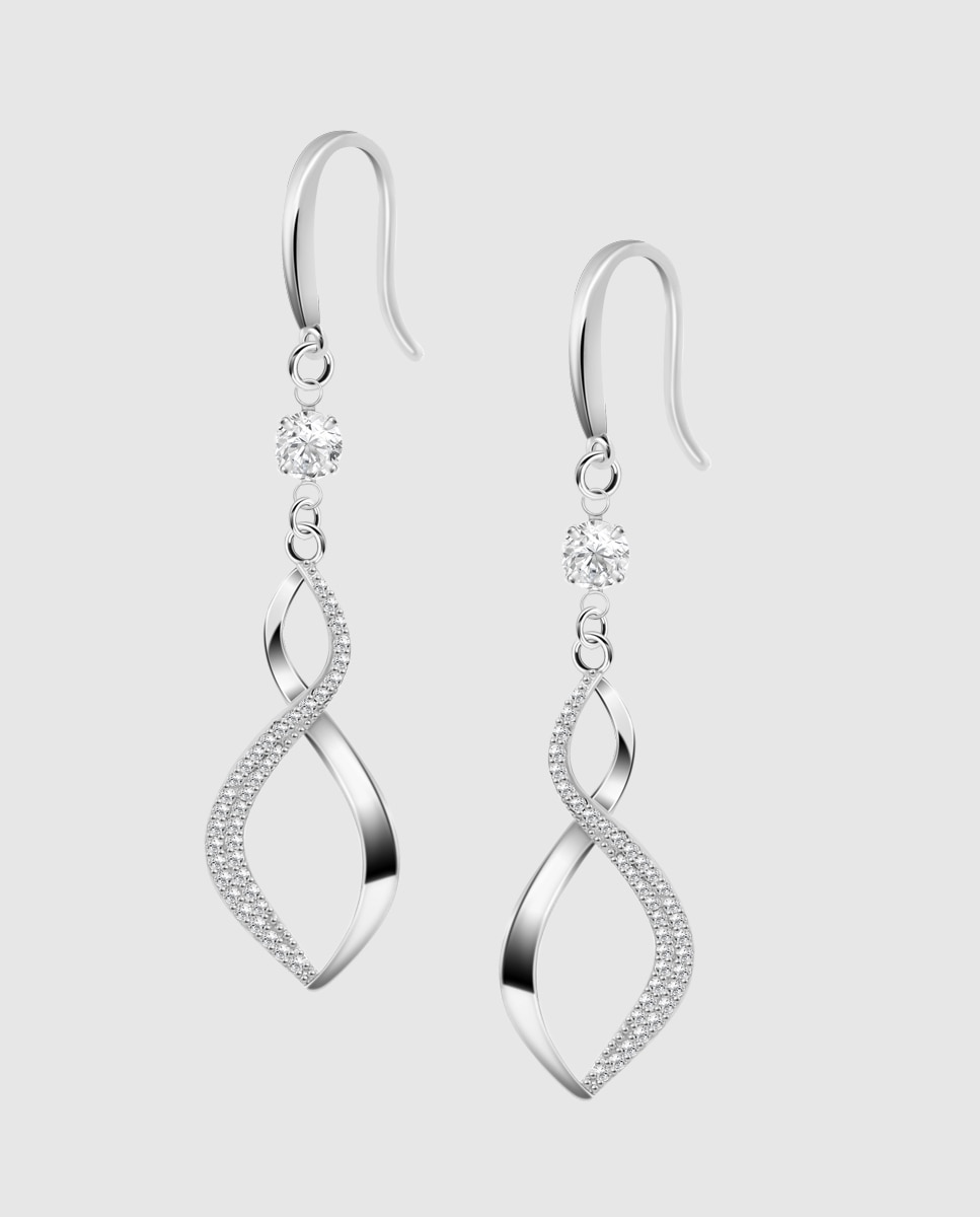 Brincos Lotus Silver Lp3690-4/1 Pure Essential de Prata com Acabamento Brilhante e Zircônias Prateado-1