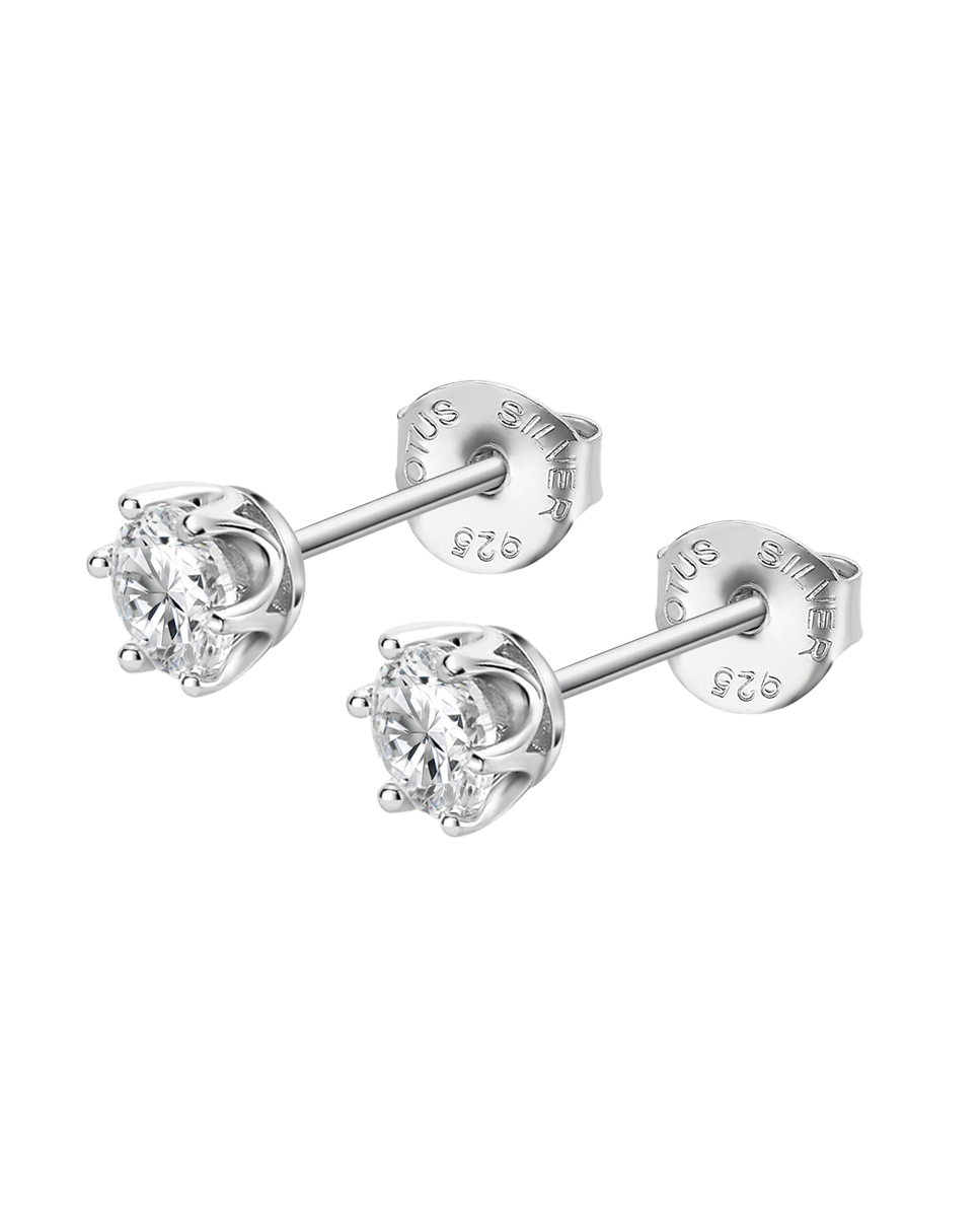 Brincos Lotus Silver Lp3716-4/1 Charming Lady de Prata com Acabamento Brilhante e Zircónios Branco-1