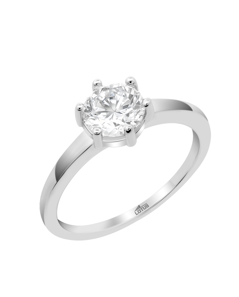 Anel Lotus Silver Lp3740-3 Pure Essential de Prata com Acabamento Brilhante e Zircónios Branco brilho-1