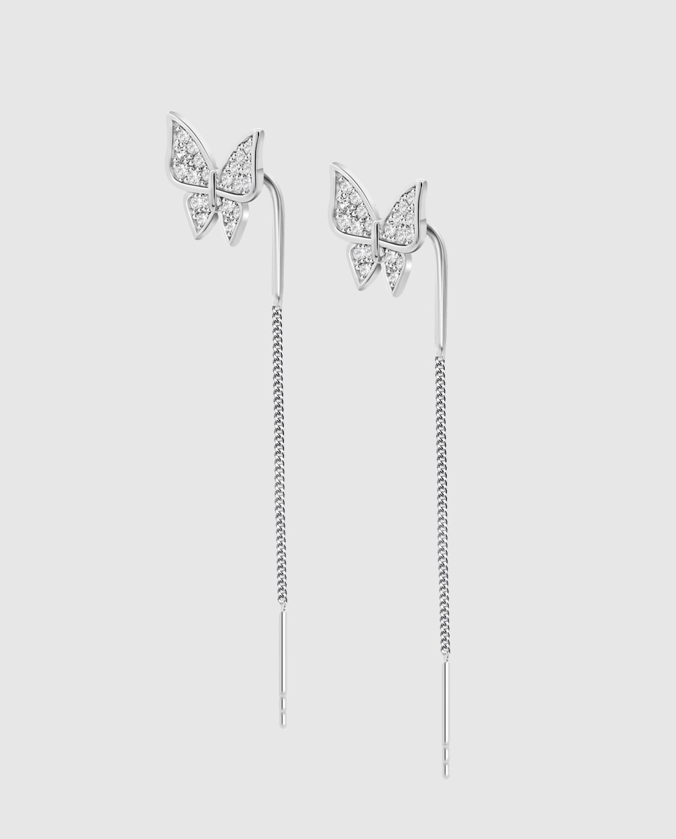 Brincos Lotus Silver Lp3743-4/1 Pure Essential de Prata com Acabamento Brilhante e Zircónias e Motivo Borboleta Prateado-1
