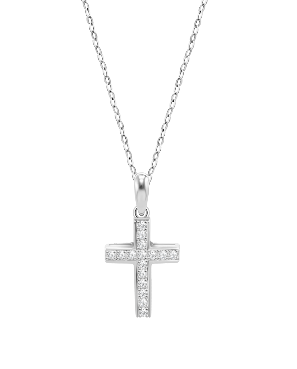 Colar Lotus Silver Lp3751-1/1 Fantasy de Prata com Acabamento Brilhante e Zircónios com Motivo Cruz Branco-1