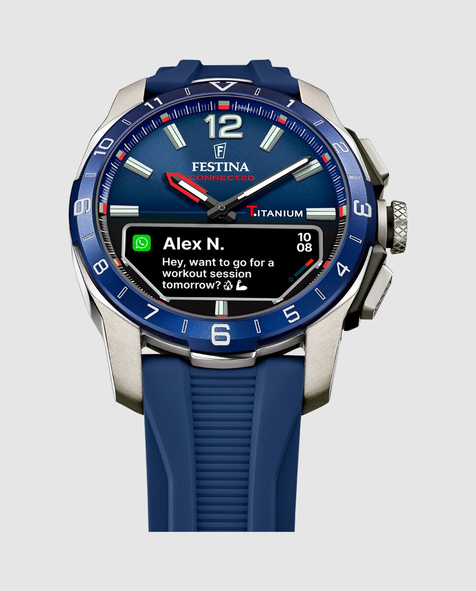 Relógio Smartwatch F23000 1 Connected de Borracha em Azul Azul-3