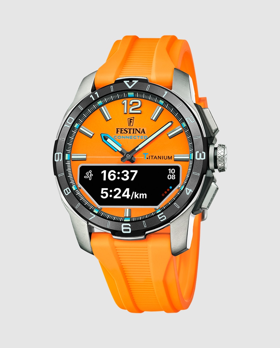 Relógio Smartwatch F23000 7 Connected de Borracha em Laranja Laranja-1