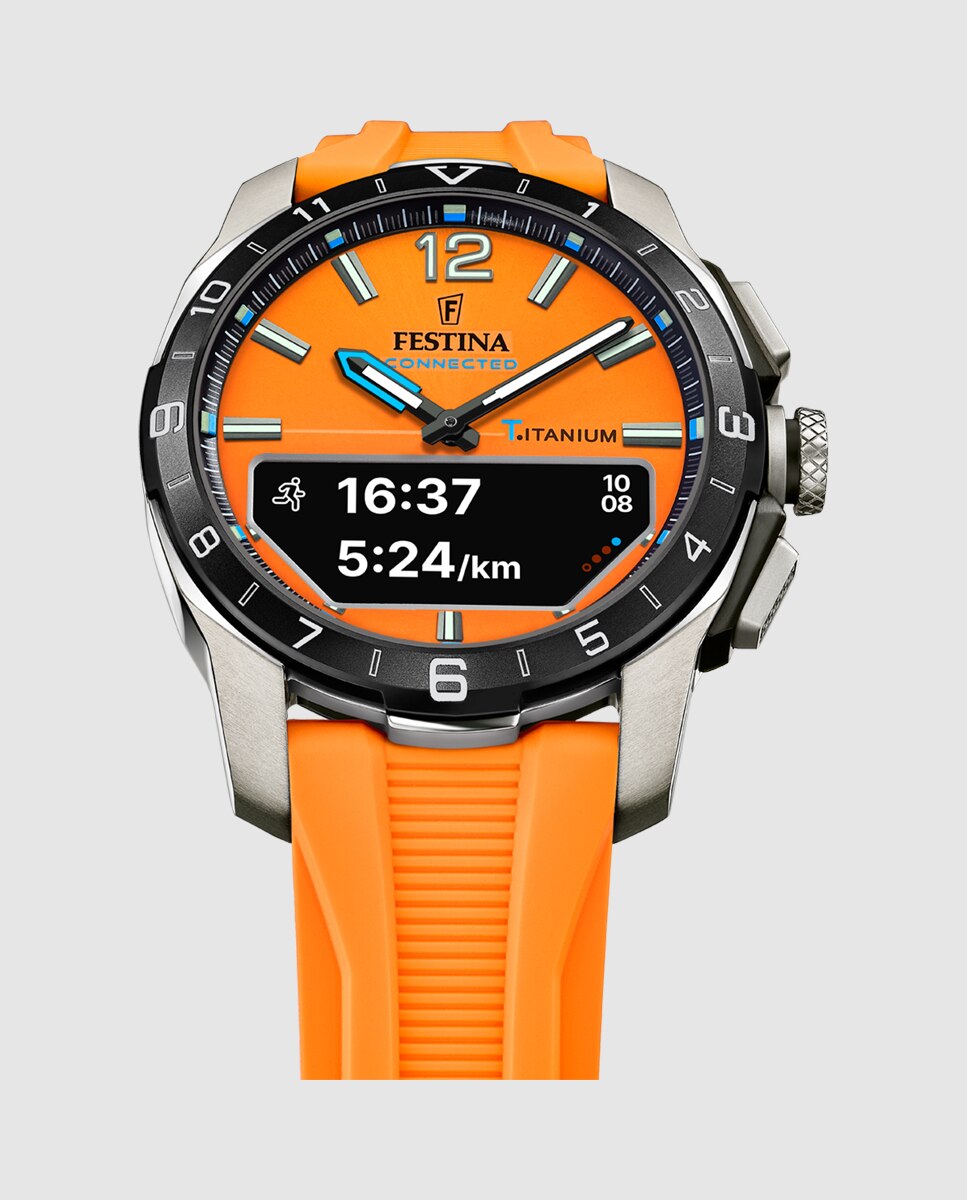 Relógio Smartwatch F23000 7 Connected de Borracha em Laranja Laranja-3