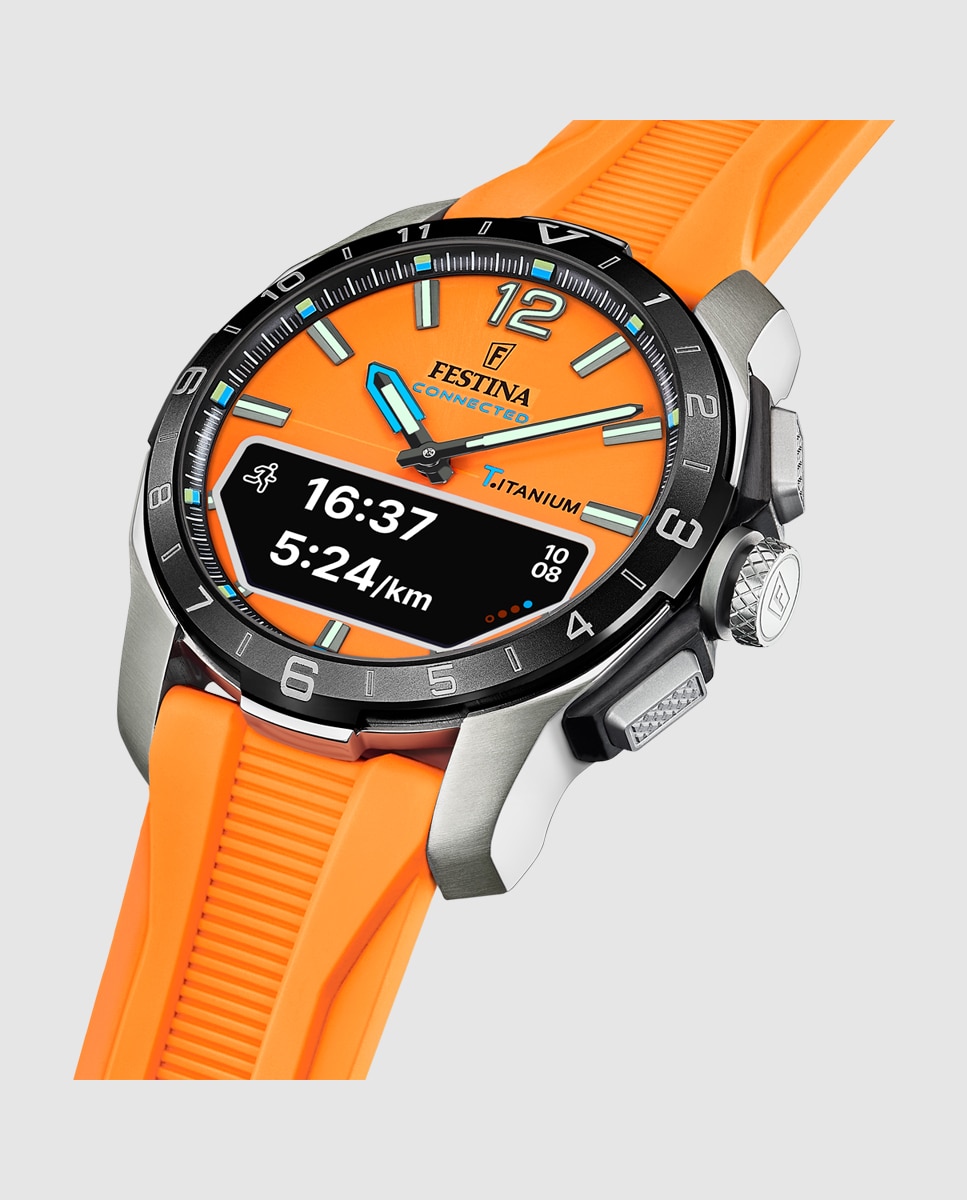 Relógio Smartwatch F23000 7 Connected de Borracha em Laranja Laranja-4