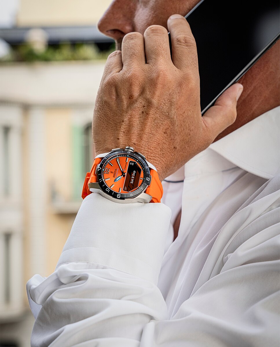Relógio Smartwatch F23000 7 Connected de Borracha em Laranja Laranja-6