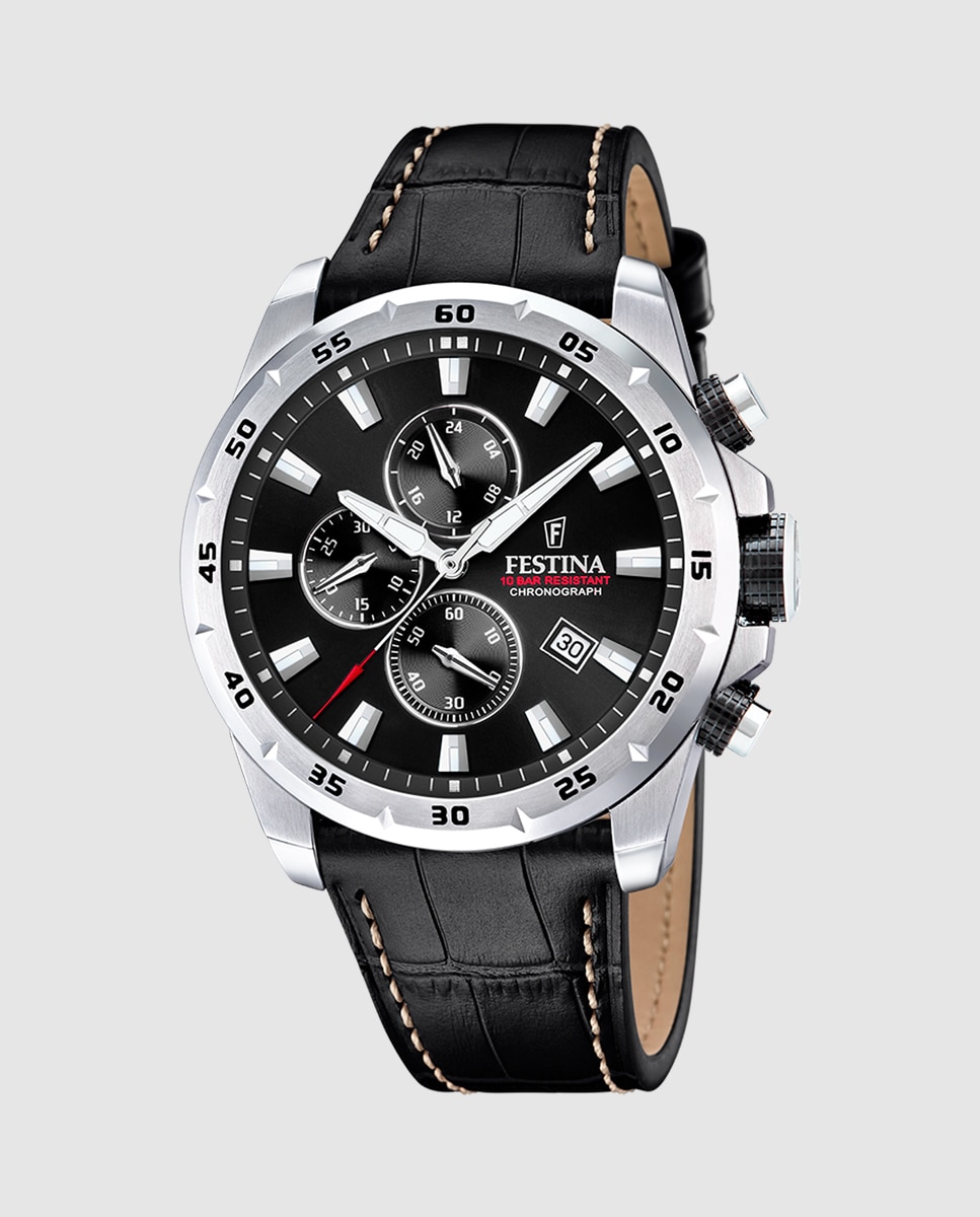Relógio F20692/4 Timeless Chronograph de Pele em Preto Preto-1