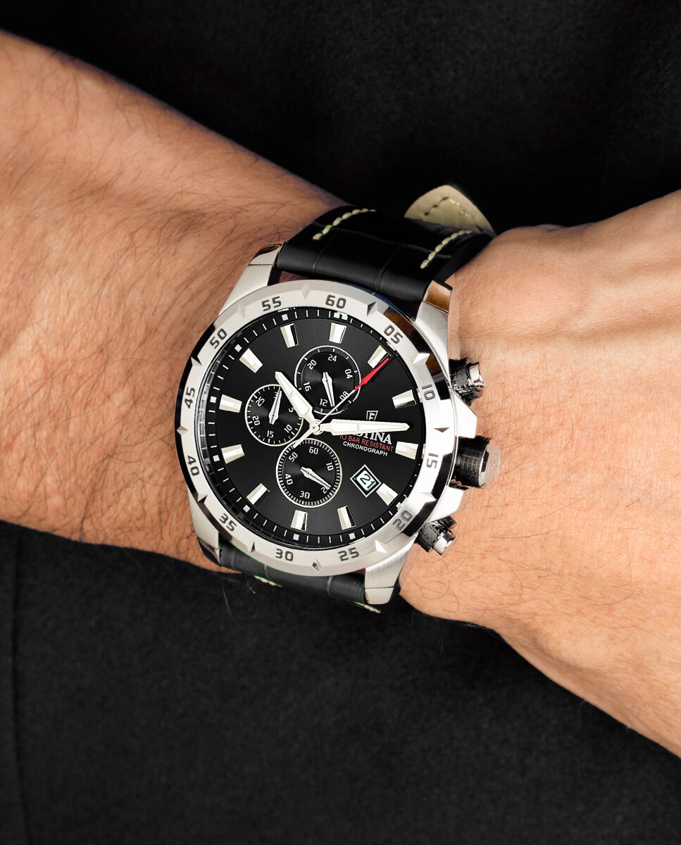 Relógio F20692/4 Timeless Chronograph de Pele em Preto Preto-2