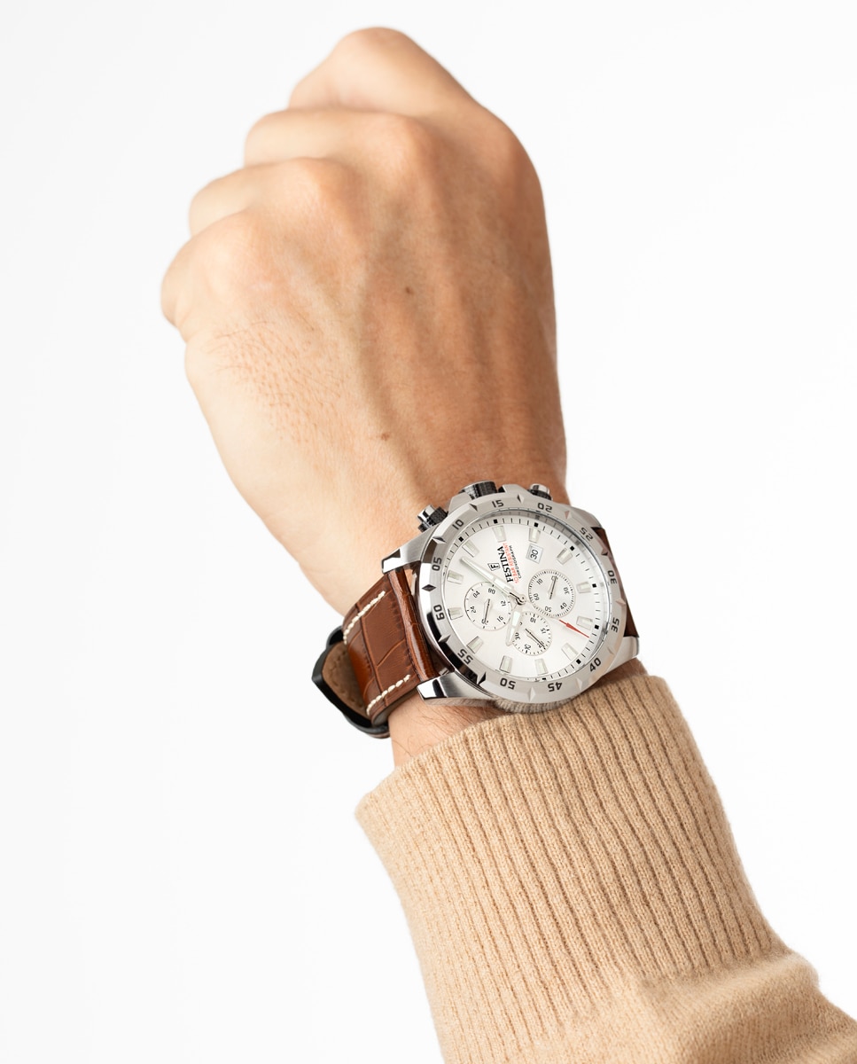Relógio F20692/1 Timeless Chronograph de Pele em Castanho Castanho-2