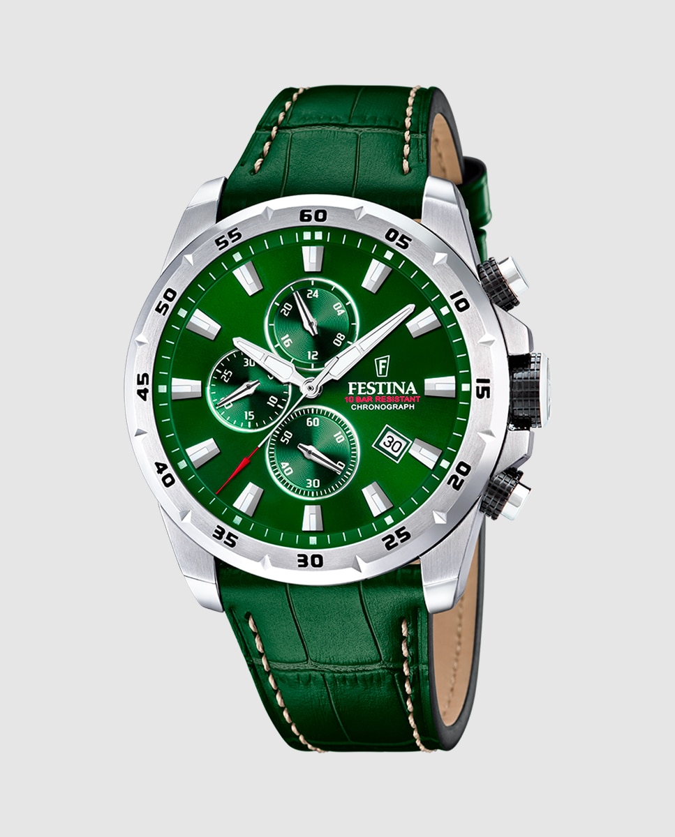 Relógio F20692/3 Timeless Chronograph de Pele em Verde Verde-1