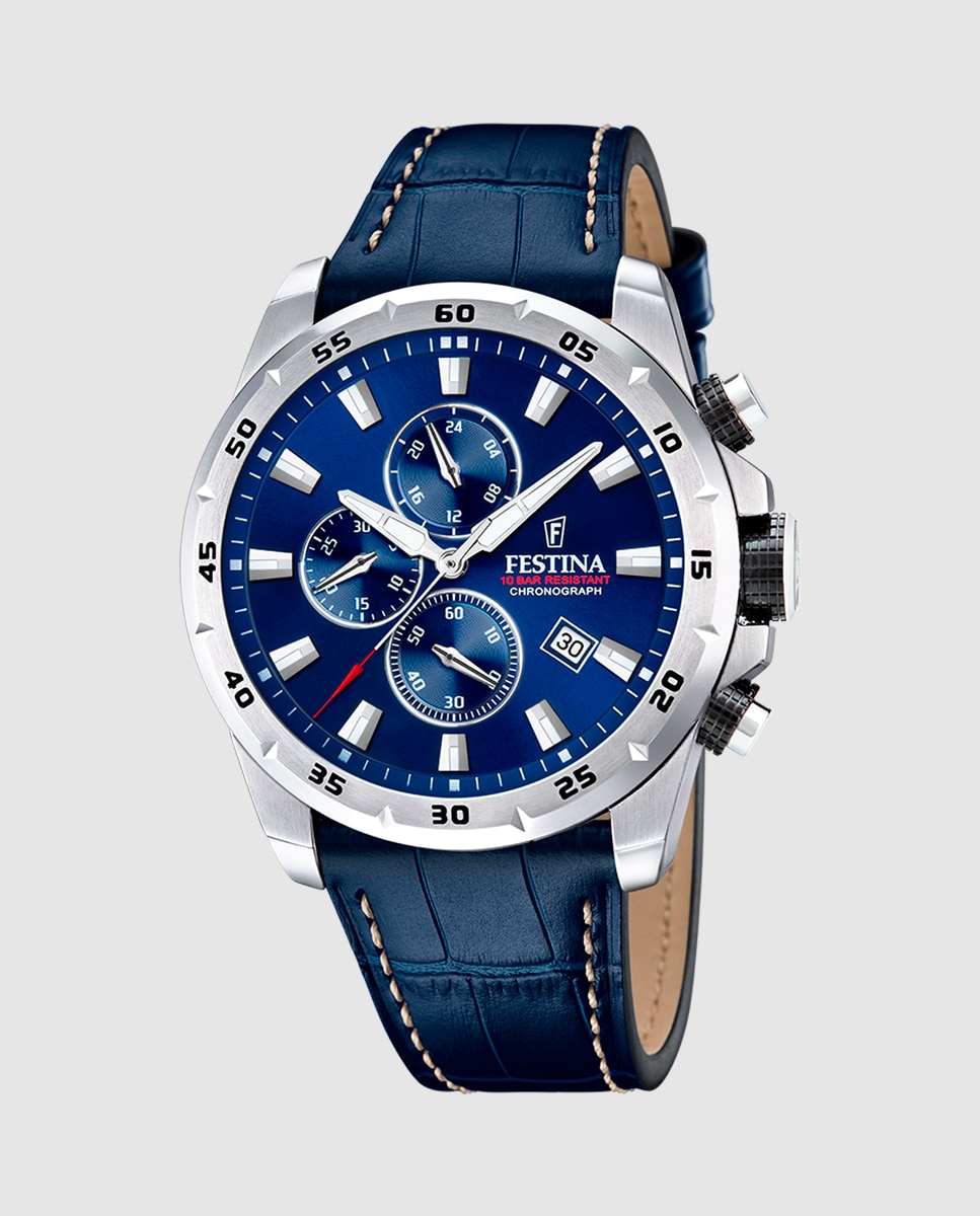 Relógio F20692/2 Timeless Chronograph de Pele em Azul Azul-1