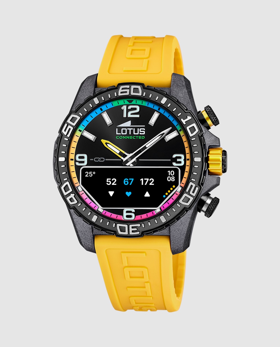Relógio Smartwatch 20000 8 Connected D com Correia de Borracha Amarela Amarelo / Preto-1