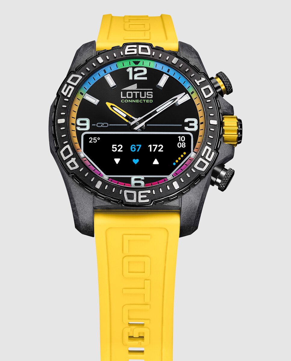 Relógio Smartwatch 20000 8 Connected D com Correia de Borracha Amarela Amarelo / Preto-3