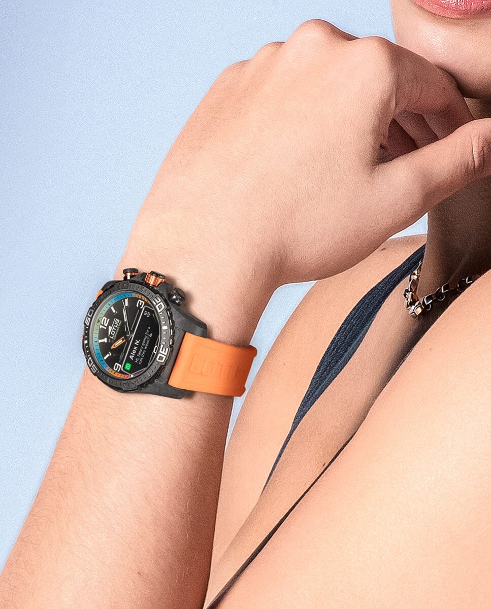 Relógio Smartwatch 20000 7 Connected D com Correia de Borracha Laranja Laranja / Preto-5